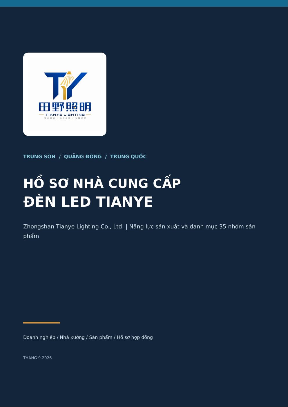 Bìa hồ sơ nhà cung cấp đèn LED Tianye