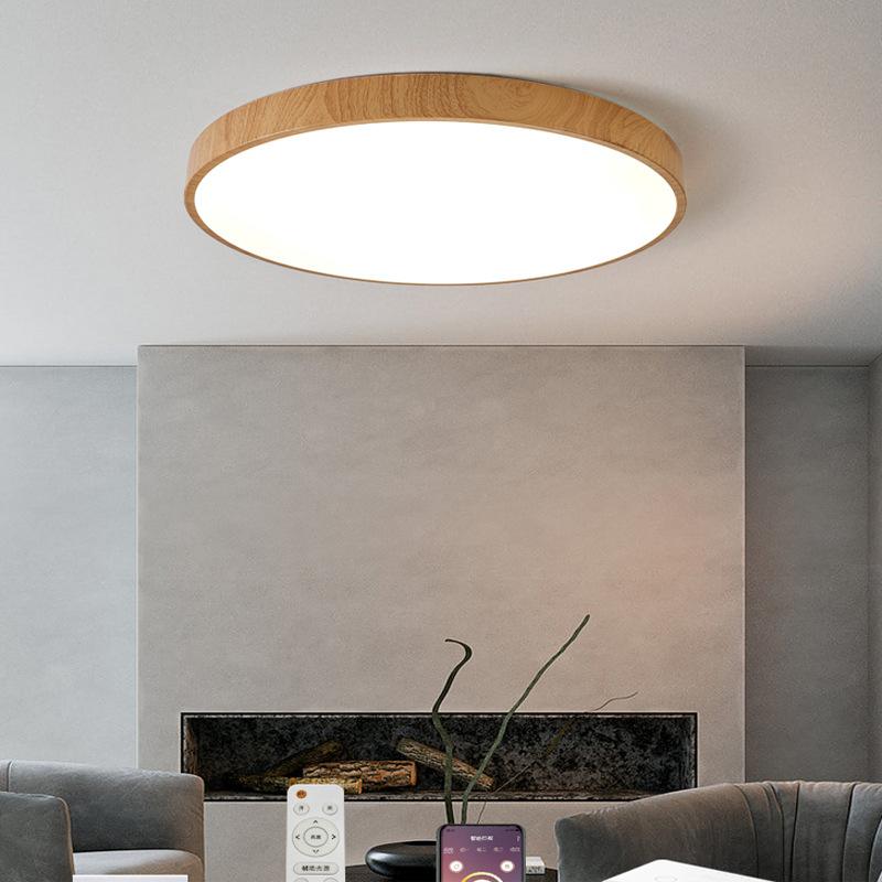 Đèn ốp trần vân gỗ Tianye Lighting trong không gian phòng khách